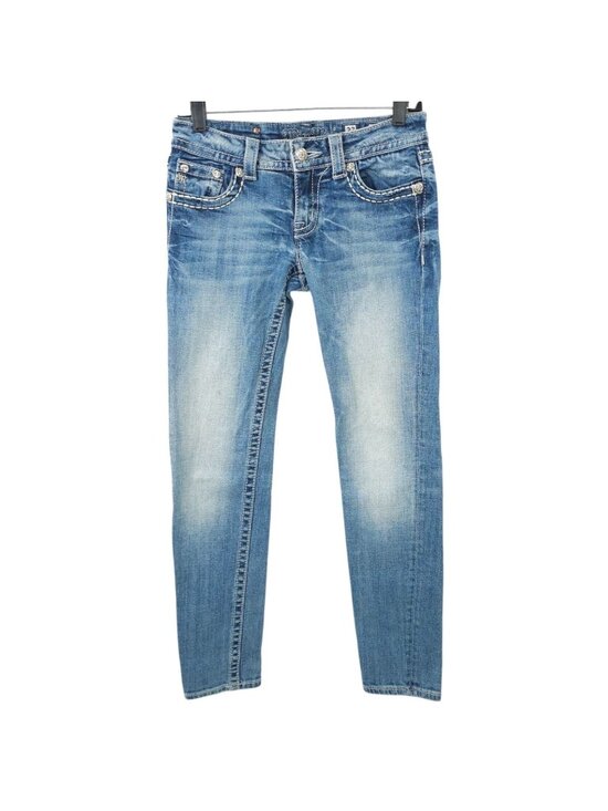 Miss Me Denim - Miss Me Skinny Jeans Womens Size 27 Sequin Rhinestone Embellished Pocket Denim